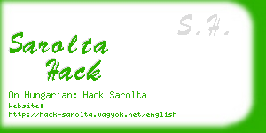 sarolta hack business card